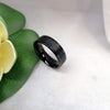 8mm Black Brushed Matte Tungsten Carbide Ring for Men