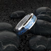 8mm Celtic Dragon Blue Inlay Tungsten Spinner Wedding Band - Glow In The Dark