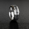 Tungsten Carbide and Silver Coated Dragon Pattern with Black Carbon Inlay Unisex Ring