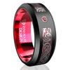 Celtic Dragon Cubic Zirconia - Firestone Comfort Fit Tungsten Carbide Wedding Ring
