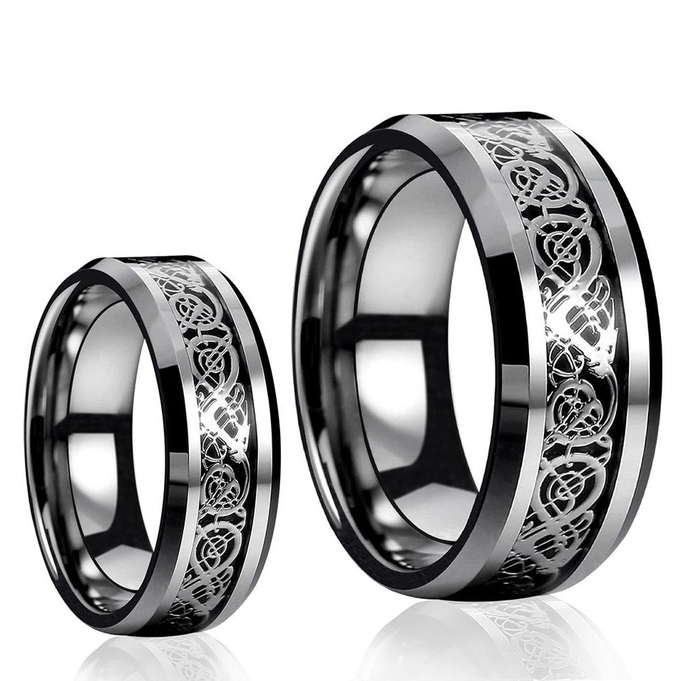 Mens Claddagh Tungsten Claddagh Wedding Bands His Hers Silver