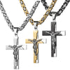 Byzantine Chain Jesus Christ Cross Pendant Necklace