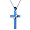 Stainless Steel Cross with Circle Lord's Prayer Pendant Necklace