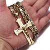 Large Chain Lord's Prayer Jesus Crucifixion Cross Pendant Necklace