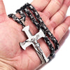 Large Chain Lord's Prayer Jesus Crucifixion Cross Pendant Necklace