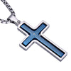Two Tone Gold & Silver Lord's Prayer Cross Rotating Pendant Necklace