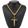 Gold Plated Stainless Steel Catholic Crucifix Pendant Necklace