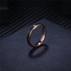Brushed Matte Black Tungsten Carbide with Rose Gold Plated Edges Wedding Ring Set