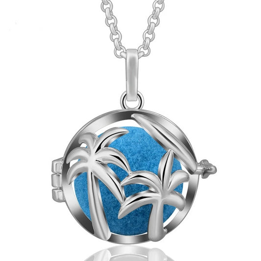 Coconut Aromatherapy Diffuser Locket Pendant Necklace