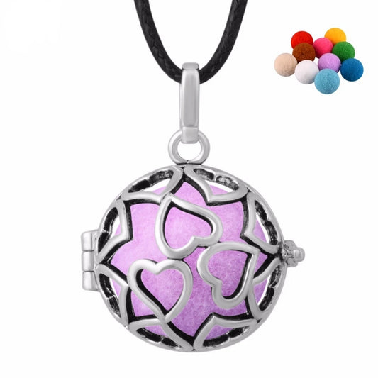 Silver Hearts Aromatherapy Diffuser Locket Pendant Necklace