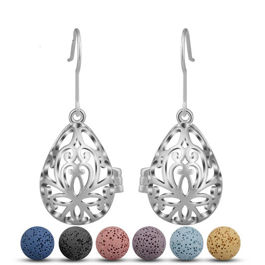 Silver Water Drop Essential Oil Diffuser Dangling Earring