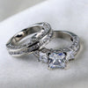 His & Hers Matching Set - Cubic Zirconia and Tungsten Carbide Wedding Engagement Bands