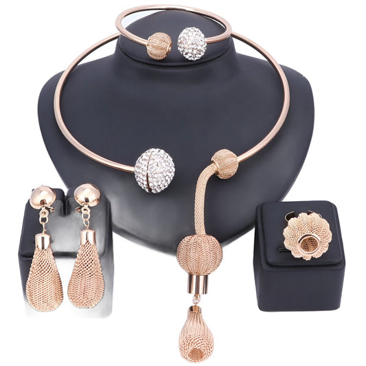 Dubai African Accessories Necklace, Bracelet, Earrings & Ring Jewelry Set