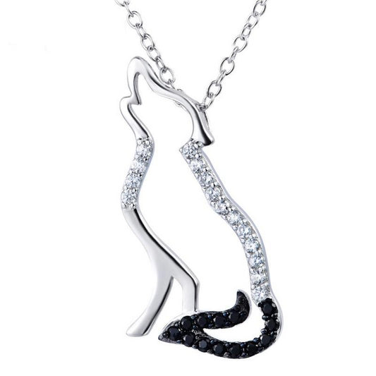 925 Sterling Silver Cubic Zirconia Wolf Necklaces & Pendants - Innovato Store