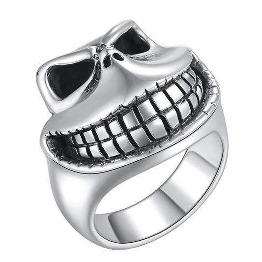 Laughing Skull 925 Sterling Silver Ring Men’s Jewelry