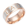 Gold Plated Stainless Steel with Silver Brushed Matte Surface Stepped Dad Ring - Innovato Store