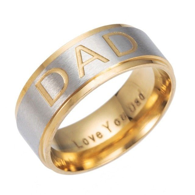 Stainless steel deals dad ring