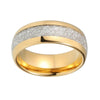 8mm Yellow Gold Plated Tungsten with Meteorite Inlay Unisex Ring - Innovato Store