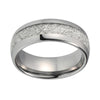 8mm Men’s Imitated Meteorite Silver Tone Tungsten Wedding Engagement Band - Innovato Store