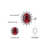 1.3ct Natural Garnet Halo Stud Earrings 925 Sterling Silver - Innovato Store