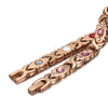 Rose Gold Magnetic Bracelet for Ladies with Pink & Clear Zirconia