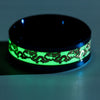 Luminous Dragon Inlay Black and Blue Stainless Steel Ring - Innovato Store
