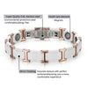 Tungsten and Ceramic Magnetic Bracelet White & Rose Gold