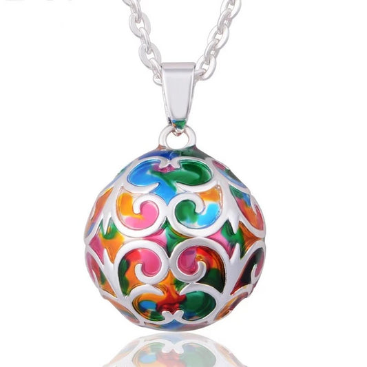 Multicolor Pregnancy Chime Ball Pendant Necklace
