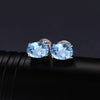 1.9ct Oval Sky Blue Topaz Stud Earrings 925 Sterling Silver - Innovato Store