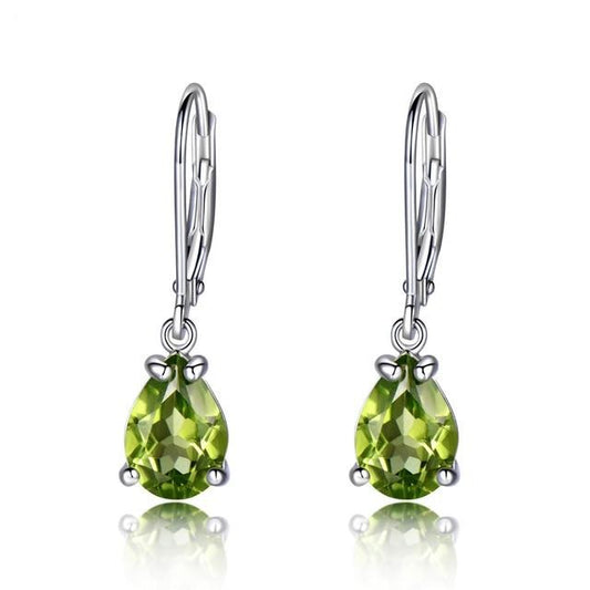 Natural Peridot 925 Sterling Silver Stud Earrings