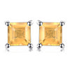 Square 0.6ct Natural Citrine Sterling Silver Stud Earrings 925 Sterling Sterling Silver