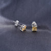 Square 0.6ct Natural Citrine Sterling Silver Stud Earrings 925 Sterling Sterling Silver