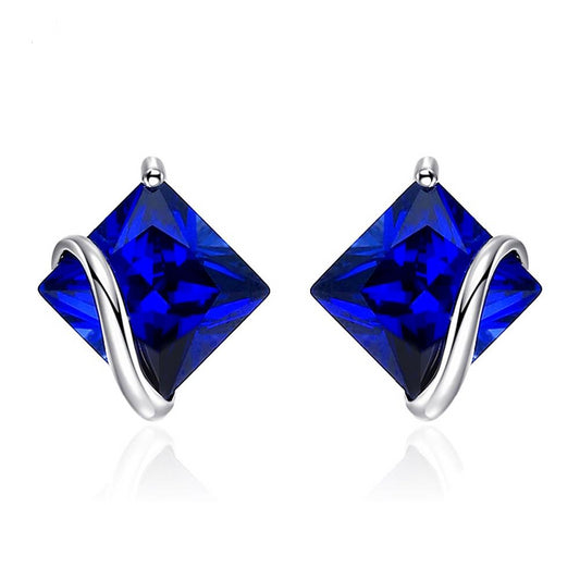 2.8ct Classic Sapphire Stud Earrings 925 Sterling Silver - Innovato Store