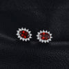 1.3ct Natural Garnet Halo Stud Earrings 925 Sterling Silver - Innovato Store
