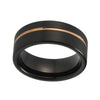 8mm All Black Tungsten Carbide Ring with Rose Groove Wedding Band - Innovato Store