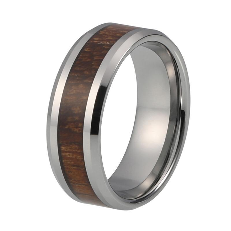 Tungsten carbide wood inlay on sale rings