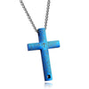 Stainless Steel Engraved Lord’s Prayer Cross Pendant Necklace