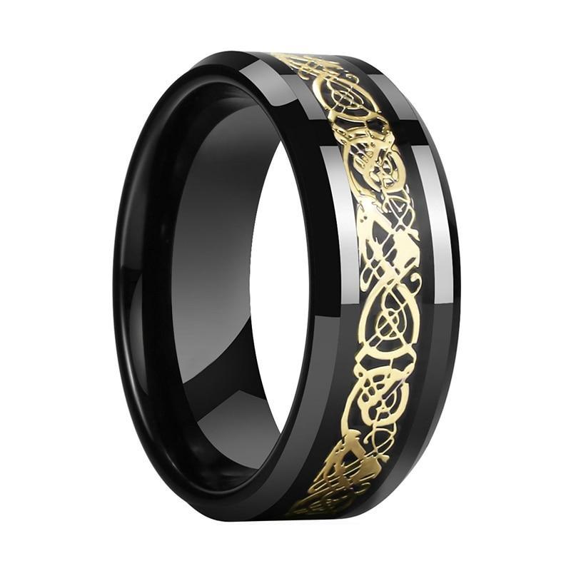 Carbon fiber and 2025 gold wedding band