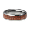 6mm Dome Shape Wood Inlay with Silver Edges Ring - Innovato Store
