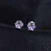925 Sterling Silver Amethyst Citrine Garnet Peridot Blue Topaz Round Stud Earrings - Innovato Store