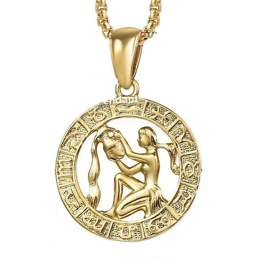 Gold Filled Horoscope Pendant Necklace for Men and Women