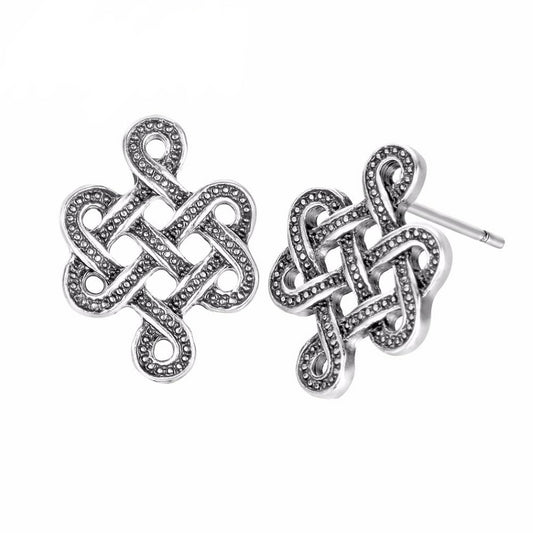 Silver Infinity Knot Stud Earring Women’s Jewelry