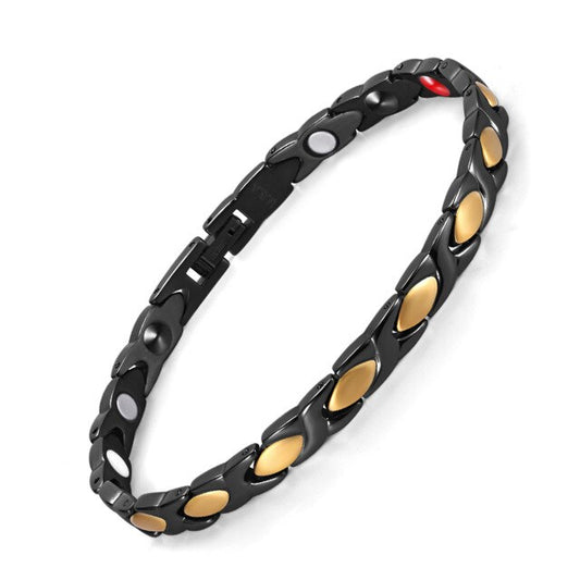 Magnetic Gold and Black Bracelet with Germanium