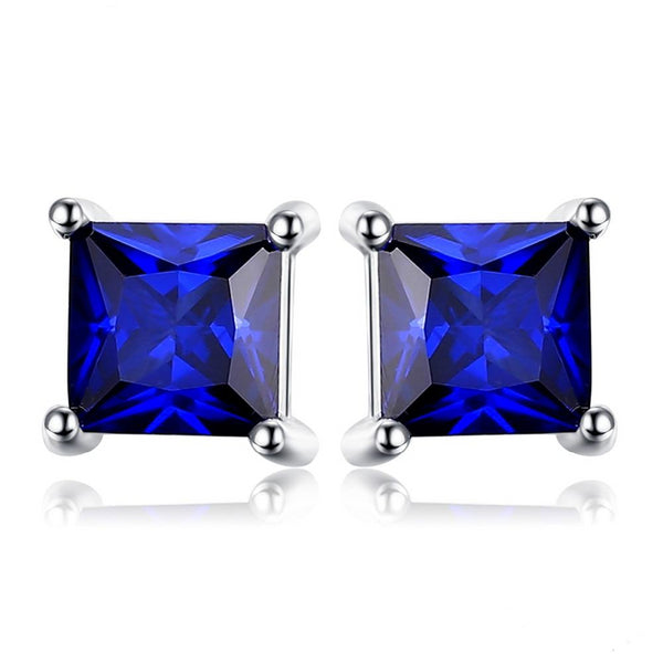 925 Sterling Silver Blue Sapphire Stud Earrings - Innovato Store