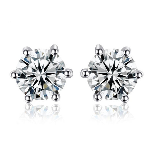 1.2ct Natural White Topaz Stud Earrings 925 Sterling Silver - Innovato Store