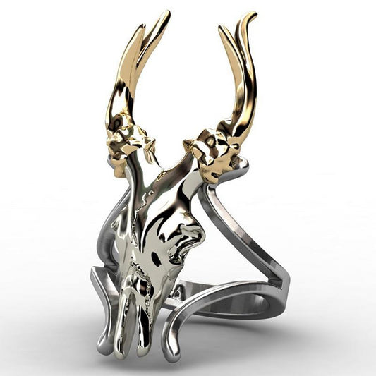 Goat’s Skull Punk Ring Women’s Jewelry