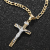 Jesus Christ Gold and Silver Cross Pendant Necklace