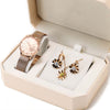 Luxury Quartz Watch, Crystal Necklace & Earrings Jewelry Set