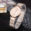 Women's Luxury Quartz Watch & Crystal 3Pcs Bangle Jewelry Set