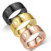 Gold Plated Stainless Steel with Silver Brushed Matte Surface Stepped Dad Ring